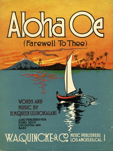 Sheet music cover for “Aloha ʻOe”