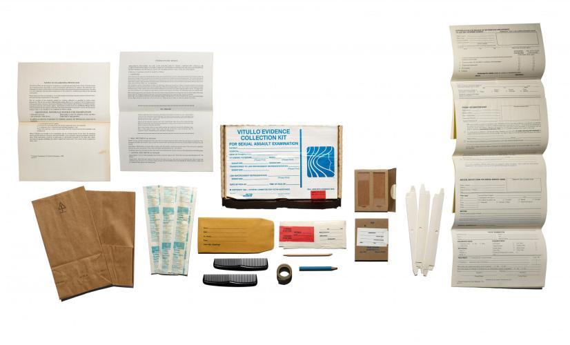 Contents of evidence kit with additional forms unfolded